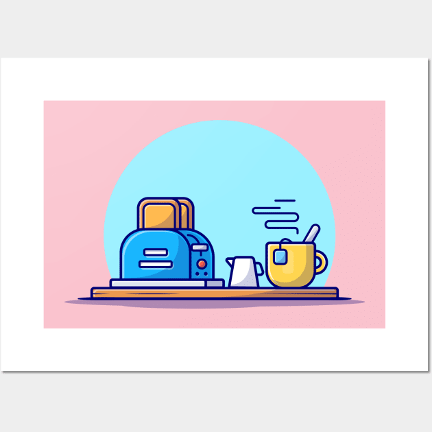 Toaster Bread And Tea Wall Art by Catalyst Labs